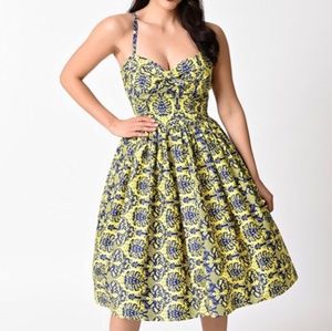 Unique Vintage Damask Swing Dress
